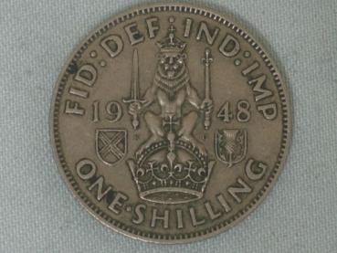 1 Schilling "George VI" Schottisches Wappen 1948 aus CuNi