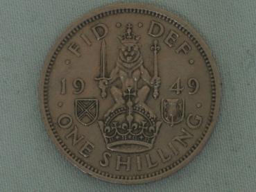 1 Schilling "George VI" Schottisches Wappen 1949 aus CuNi