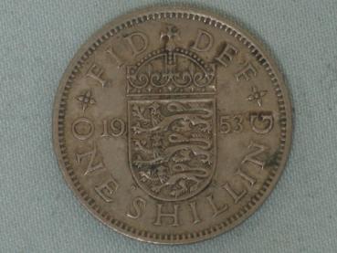 One Shilling "Elizabeth II" 1953 aus Kupfer/ Nickel