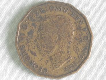 Preview: Three Pence "George VI" 1940 aus Nickel / Messing
