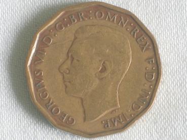 Preview: Three Pence "George VI" 1944 aus Nickel / Messing