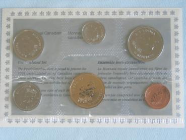 Kanada, Kursmuenzensatz 1994 in luftdichter Schutzhuelle mit Beschreibung