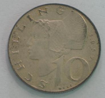 10 Schilling aus 640er Silber 1957 KM# 2882