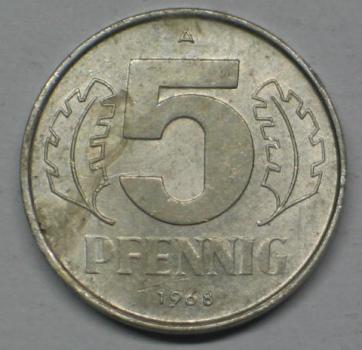 5 Pfennig 1968 A -Deutsche Demokratische Republik-