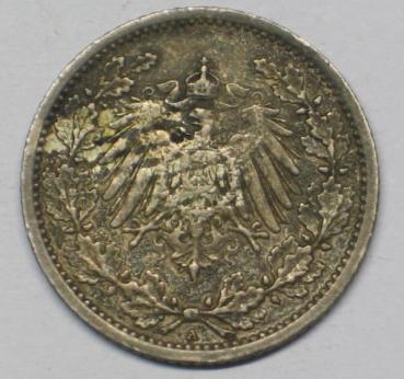 Preview: 1/2 Mark 1908 A Deutsches Reich, 900er Silbermünze
