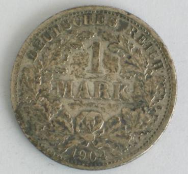 1 Mark Kaiserreich 1904 F aus 900er Silber