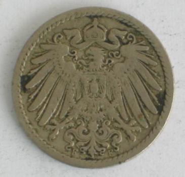 5 Pfennig Kaiserreich 1898 F aus CuNi