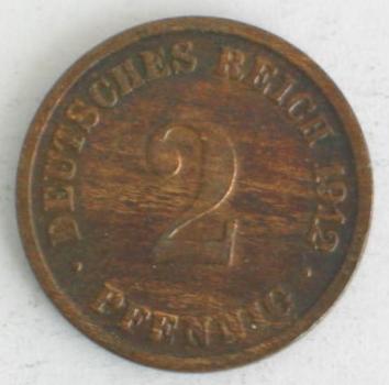 2 Pfennig Kaiserreich 1912 D aus Bronze