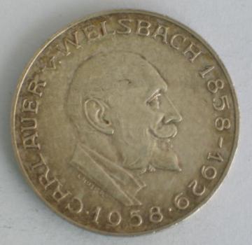 25 Schilling Österreich "Carl Auer v. Welsbach" 800er Silbermünze
