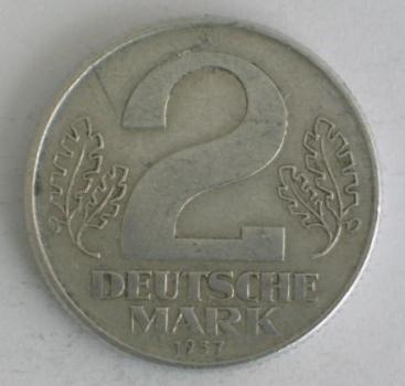 2 Deutsche Mark 1957 A -Deutsche Demokratische Republik-