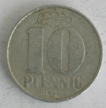 10 Pfennig 1967 A -Deutsche Demokratische Republik-