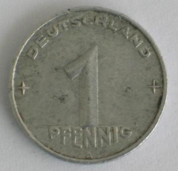1 Pfennig 1952 A -Hammer und Ähren- -Deutsche Demokratische Republik-