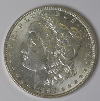 1 "Morgan Dollar" 1887, USA, One Dollar aus 900er Silber