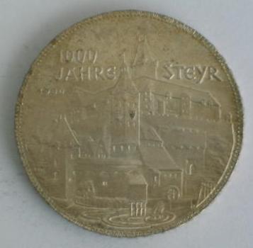 Preview: 500 Schilling "1000 Jahre Steyr" 1980 Österreich, Silbermünze