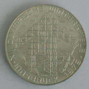 Preview: 100 Schilling "Olympiade Innsbruck" "Ski Fahrer" 1976 aus 640er Silber