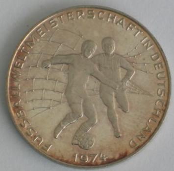 Silbermedaille "Fussball WM 1974", 835er Silber, Gewicht: 6,8g