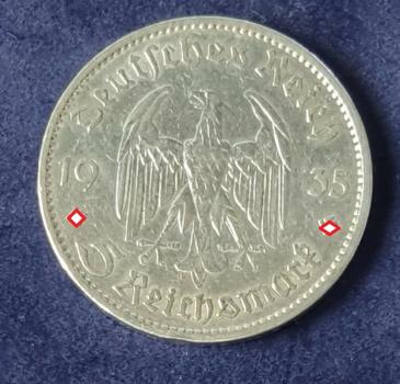 Preview: 5 Reichsmark Drittes Reich "Garnisonskirche" 1935 A aus 900er Silber