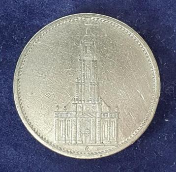 5 Reichsmark "Garnisonskirche" Drittes Reich 1935 E aus 900er Silber
