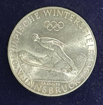 50 Schilling "Olympische Winterspiele 1964 in Innsbruck" 1964, Österreich 900er Silbermünze