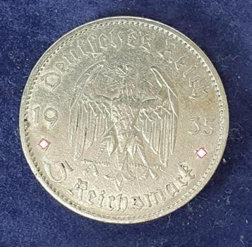 Preview: 5 Reichsmark "Garnisonskirche" Drittes Reich 1935 A aus 900er Silber