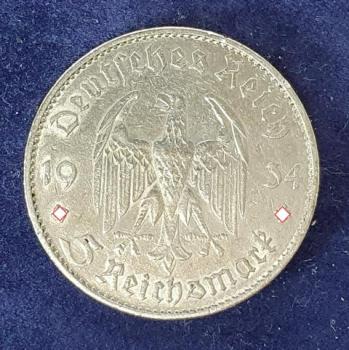 Preview: 5 Reichsmark "Garnisonskirche" Drittes Reich 1934 G aus 900er Silber