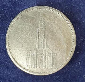 5 Reichsmark "Garnisonskirche" Drittes Reich 1934 A aus 900er Silber