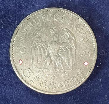 Preview: 5 Reichsmark "Garnisonskirche" Drittes Reich 1934 A aus 900er Silber