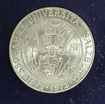50 Schilling "350 Jahre Universität Salzburg" 1972, Österreich 900er Silbermünze