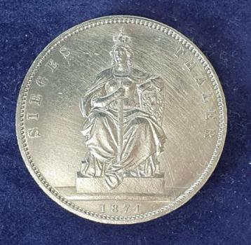 1 Taler "Siegesthaler" Wilhelm I. König von Preussen 1871 A, 900er Silbermünze