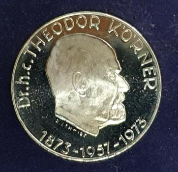 50 Schilling "100. Geburtstag Bundespräsident Dr. h. c. Theodor Körner" 1973, Österreich 900er Silbermünze