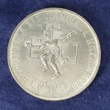 25 Pesos 1968, "XIX Olimpiada Mexico 1968" Mexico 720er Silber