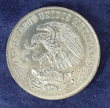 25 Pesos 1968, "XIX Olimpiada Mexico 1968" Mexico 720er Silber