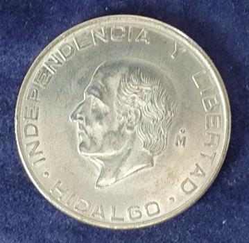 Cinco Pesos Mexiko 1955, 5 Pesos Hidalgo, Silber 720