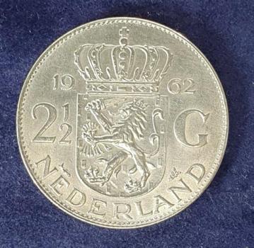 Preview: 2 1/2 Gulden 1962, Königin Juliana, Niederlande, Silber 720
