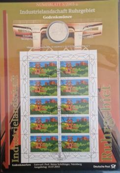 Numisblatt 5/2003 mit Gedenkmünze 10 EUR Industrielandschaft Ruhrgebiet 925er Silber
