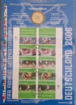Numisblatt WM Numisblatt 2003 mit Gedenkmünze 10 EUR FIFA Fussball WM 2006 Deutschland 925er Silber