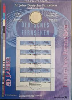 Numisblatt 05/2002 mit Gedenkmünze 10 EUR Deutsches Fernsehen 925er Silber