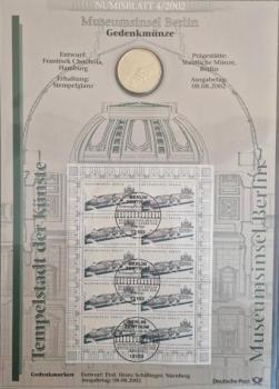 Numisblatt 04/2002 mit Gedenkmünze 10 EUR Museumsinsel Berlin 925er Silber