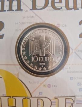 Numisblatt 02/2002 mit Gedenkmünze 10 EUR U-Bahn in Deutschland 925er Silber