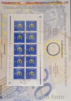 Numisblatt 01/2002 mit Gedenkmünze 10 EUR Einführung des Euro 925er Silber