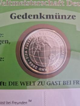 Preview: Numisblatt Fussball WM Deutschland 2006 mit Gedenkmünze 10 EUR 925er Silber