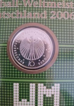 Preview: Numisblatt Fussball WM Deutschland 2006 mit Gedenkmünze 10 EUR 925er Silber