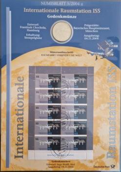Numisblatt 05/2004 mit Gedenkmünze 10 EUR Internationale Raumstation ISS 925er Silber
