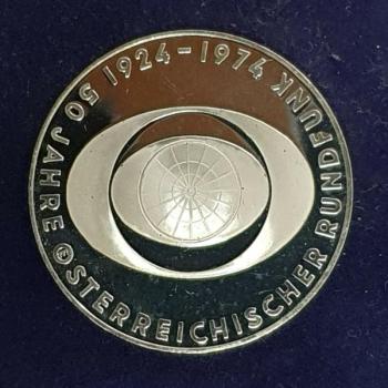 50 Schilling "50 Jahre Österreichischer Rundfunk", 1924-1974 Silbermünze