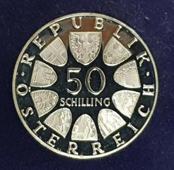 Preview: 50 Schilling "50 Jahre Österreichischer Rundfunk", 1924-1974 Silbermünze 640er