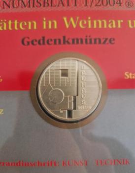 Preview: Numisblatt 01/2004 mit Gedenkmünze 10 EUR Bauhausstätten Weimar Dessau 925er Silber