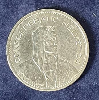 5 Franken Alphirte Schweiz "Confoederatio Helvetica" 1931 B, Silbermünze 835