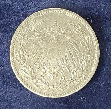 Preview: 1/2 Mark - Wilhelm II Typ 2 - kleiner Schild, 1905 D Deutschland, 900er Silbermünze