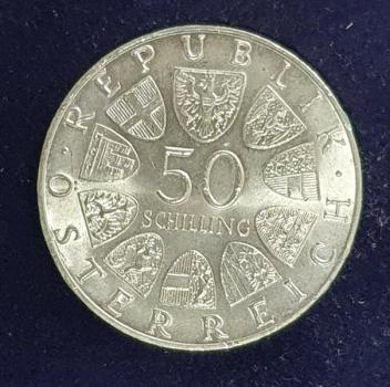 50 Schilling 1970, Dr. Karl Renner, Österreich, Silber 900