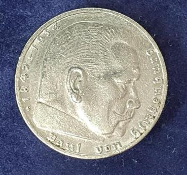 Preview: 2 Reichsmark Hindenburg 1937, Deutsches Reich, 625er Silbermünze